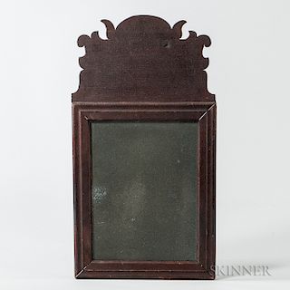 Red-painted Pine Queen Anne Mirror