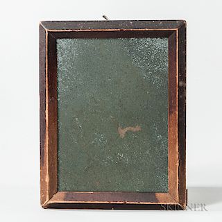 Small Red-stained Mirror with Peak-molded Frame