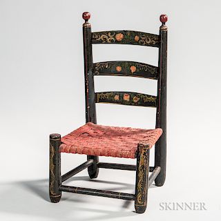 Miniature Paint-decorated Slat-back Side Chair