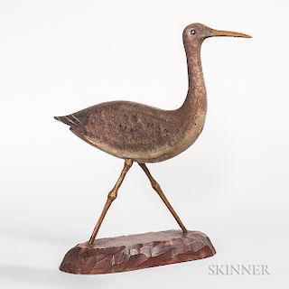 Carved and Painted Shorebird Figure