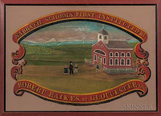 Painted "Sabbath School" Banner
