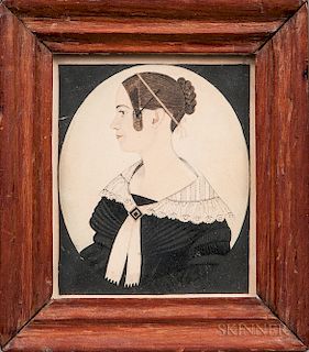 Justus Dalee (New York/Wisconsin, 1793-1878)  Portrait of Sarah Baldwin