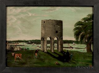 Richard Morrell Staigg (Rhode Island, 1817-1881)  Viking Tower, Newport, Rhode Island