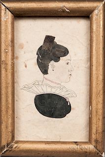Roswell Park (American, Mid-19th Century)  Profile Portrait of a Young Woman with a Large Comb