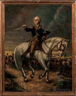 Attributed to Frederick Kemmelmeyer (Maryland/Virginia, 1752/53-1820/25)  General Washington Reviewing the Troops at Trenton