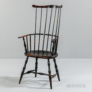 Black-painted Comb-back Armchair