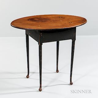 Black-painted Oval-top Tea Table