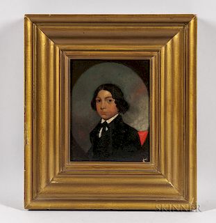 William H. Townsend (Connecticut, 19th Century)  Portrait of a Young Man in a Black Jacket