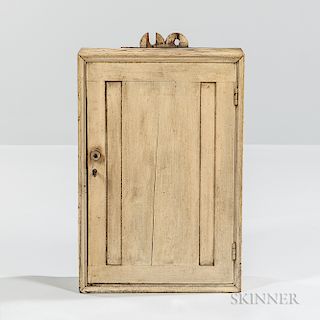 Small White-painted Wall Cupboard