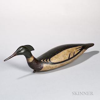 Carved and Painted Merganser Decoy