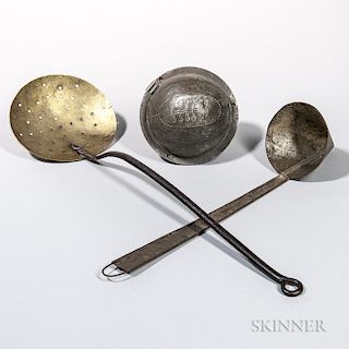 Three Brass, Iron, and Tin Kitchen Tools