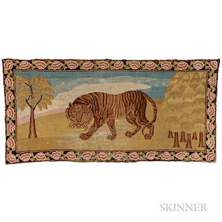 Yarn-sewn Tiger Rug