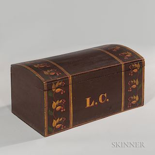 Paint-decorated Dome-top Box "L.C.,"