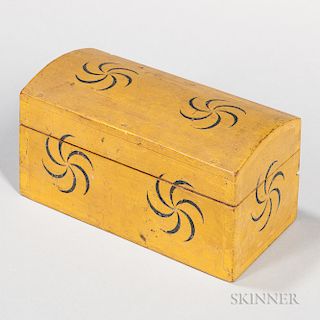 Small Yellow-painted Dome-top Box