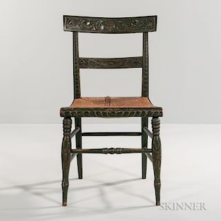 Green-painted and Carved Classical Side Chair