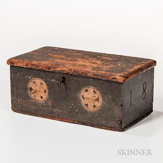 Carved and Green-painted Box