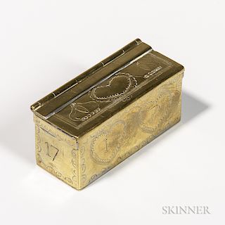 Small Engraved Brass Snuff Box