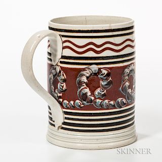 Pearlware Slip-decorated Quart Mug