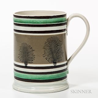 Pearlware Mocha-decorated Quart Mug
