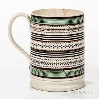 Slip-decorated and Rouletted Quart Mug