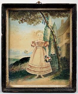 American School, Early 19th Century  Miniature Portrait of Mary Anne Hyde