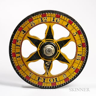 Small Yellow-, Red-, and Black-painted Wheel of Chance