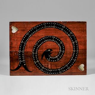 Black-painted and Mother-of-pearl-inlaid Walnut Game Board