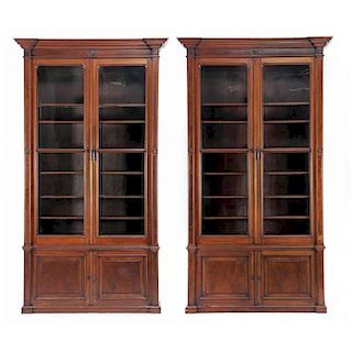 Pair of American Monumental Renaissance Revival Bookcases