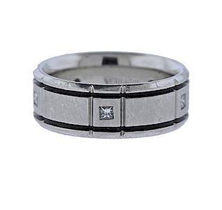 Verragio Platinum Diamond Enamel Band Ring