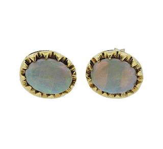 Tiffany &amp; Co 18K Gold Opal Earrings