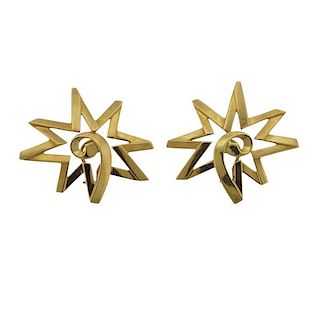 Tiffany &amp; Co Picasso 18k Gold Large Star Earrings 