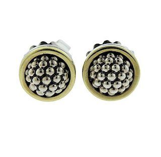 Lagos Caviar 18k Gold Sterling Stud Earrings 