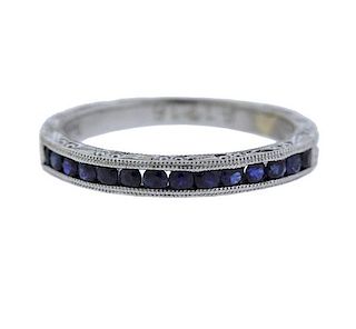 Shane &amp; Co 14k Gold Sapphire Wedding Ring 