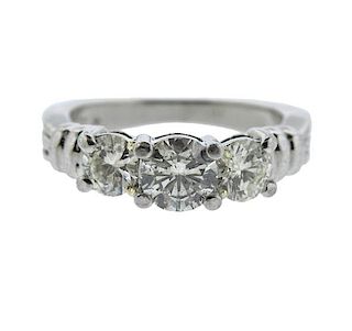 Platinum Diamond 3 Stone Engagement Ring 