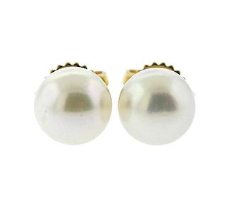 Tiffany &amp; Co 18k Gold Pearl Stud Earrings 