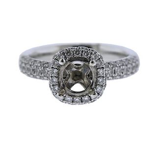 Martin Flyer 14K Gold Diamond Halo Engagement Ring Mounting