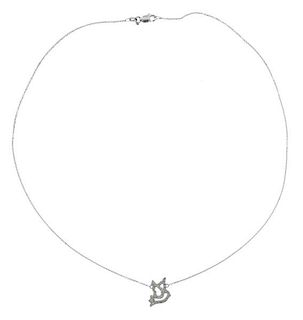 18K Gold Diamond Dove Pendant Necklace