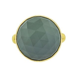 Gurhan 24K Gold Green Stone Cocktail Ring