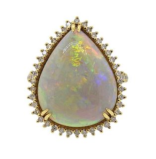 Effy 18K Gold Diamond Opal Ring