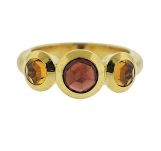 Tiffany &amp; Co 18K Gold Garnet Citrine Ring