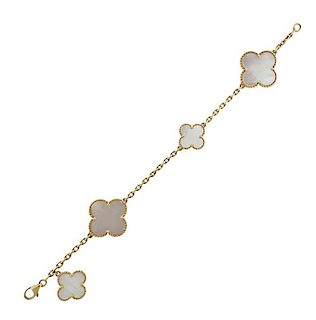 Van Cleef &amp; Arpels Alhambra 18K Gold MOP Bracelet