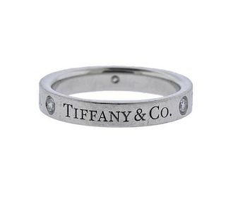 Tiffany &amp; Co Platinum Diamond Wedding Band Ring