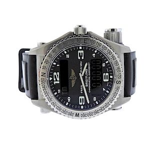 Breitling Emergency Titanium Rubber Strap Quartz Watch E76321