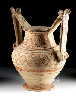 Greek Messapian Bichrome Pottery Trozella