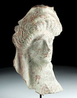 Large Greek Terracotta Protome of a Goddess