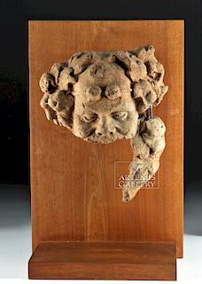 Etruscan Terracotta Head of Silenus Antefix