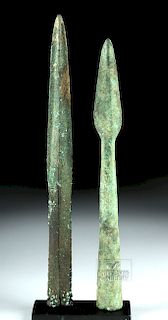 Luristan Bronze Socketed Spearheads (pr)