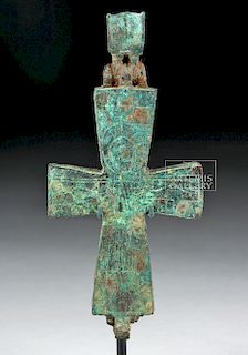 Byzantine Double Sided / Hinged Bronze Reliquary Cross