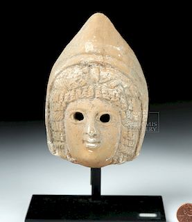 Wonderful Greek Archaic Terracotta Head of Goddess