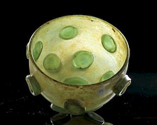 Rare Sasanian Glass Cup with Applied Discs
